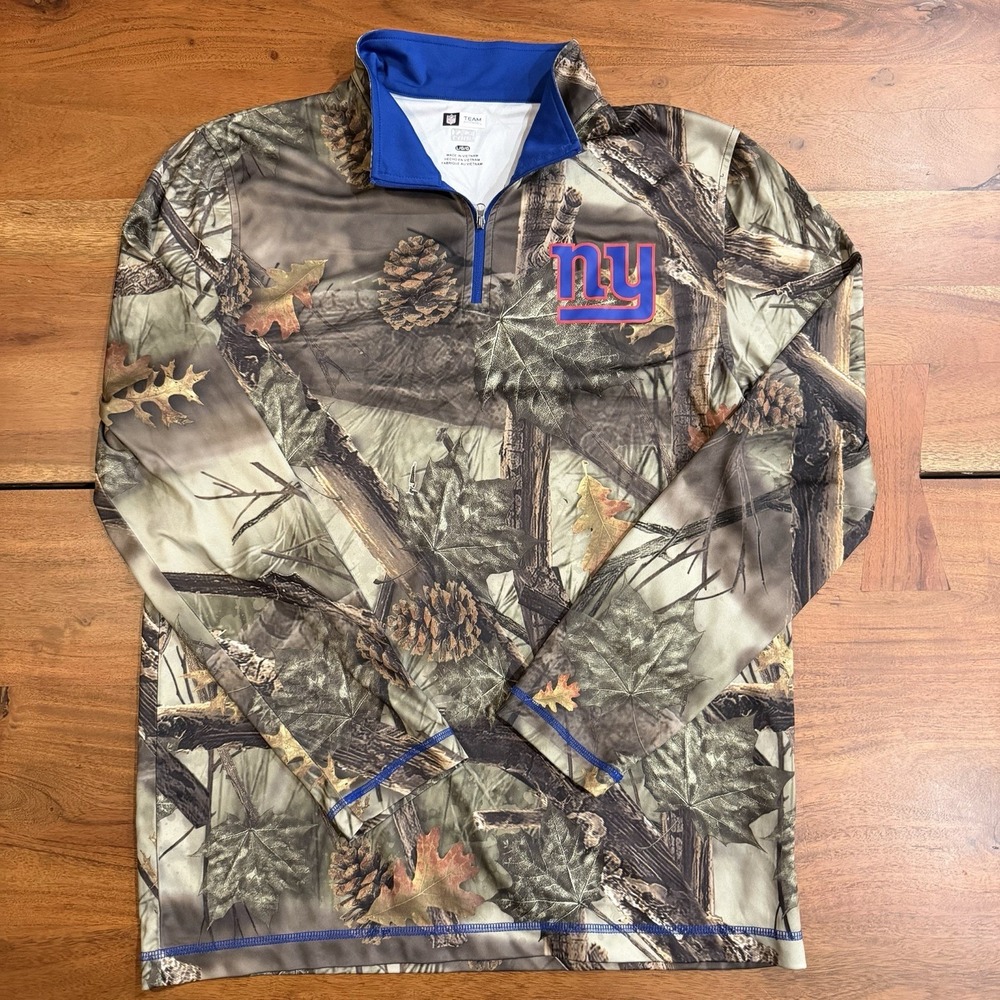Men's NEW YORK GIANTS TX3 Hunters  CAMOUFLAGE Pullover Windbreaker Jacket Large